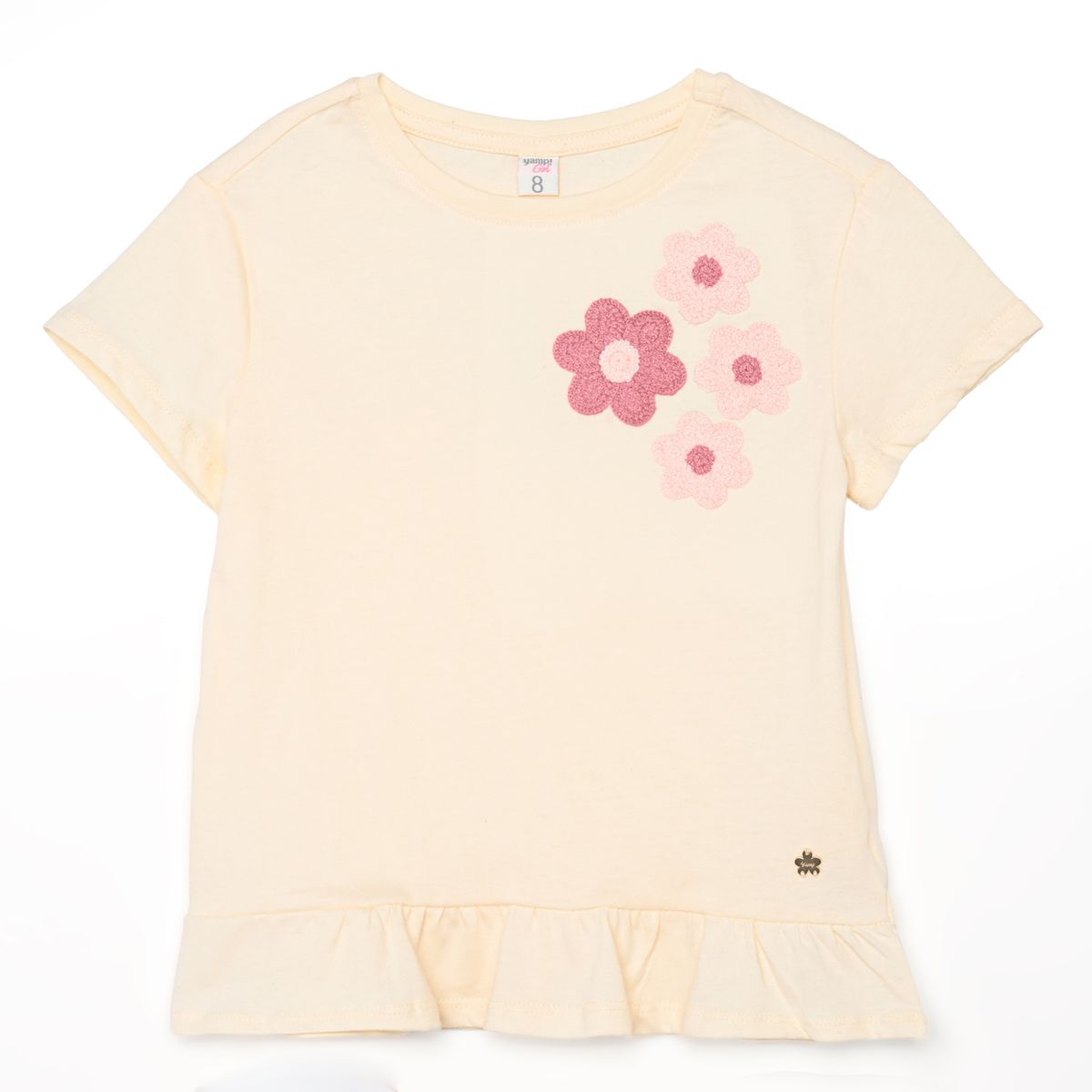 YAMP - Camiseta para Niña con Bordado Manga corta de Algodón Yamp 