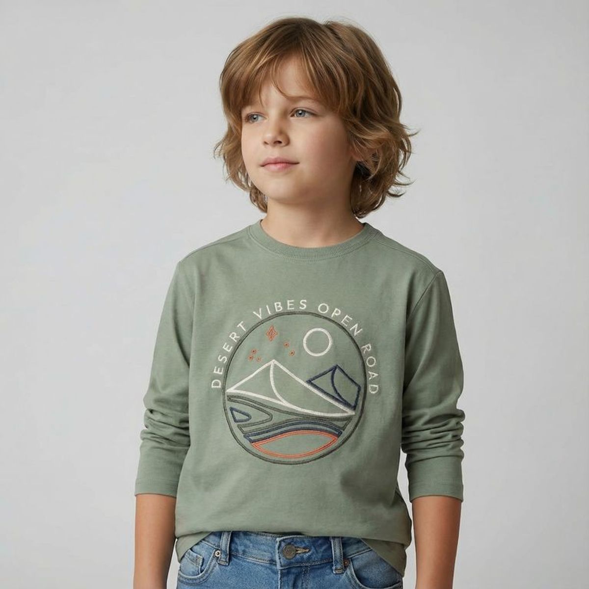 YAMP - Camiseta para Niño con Estampado  Manga larga de Algodón Yamp