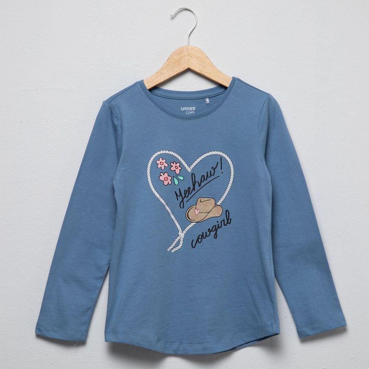 YAMP - Camiseta manga larga para Niña de Algodón Yamp