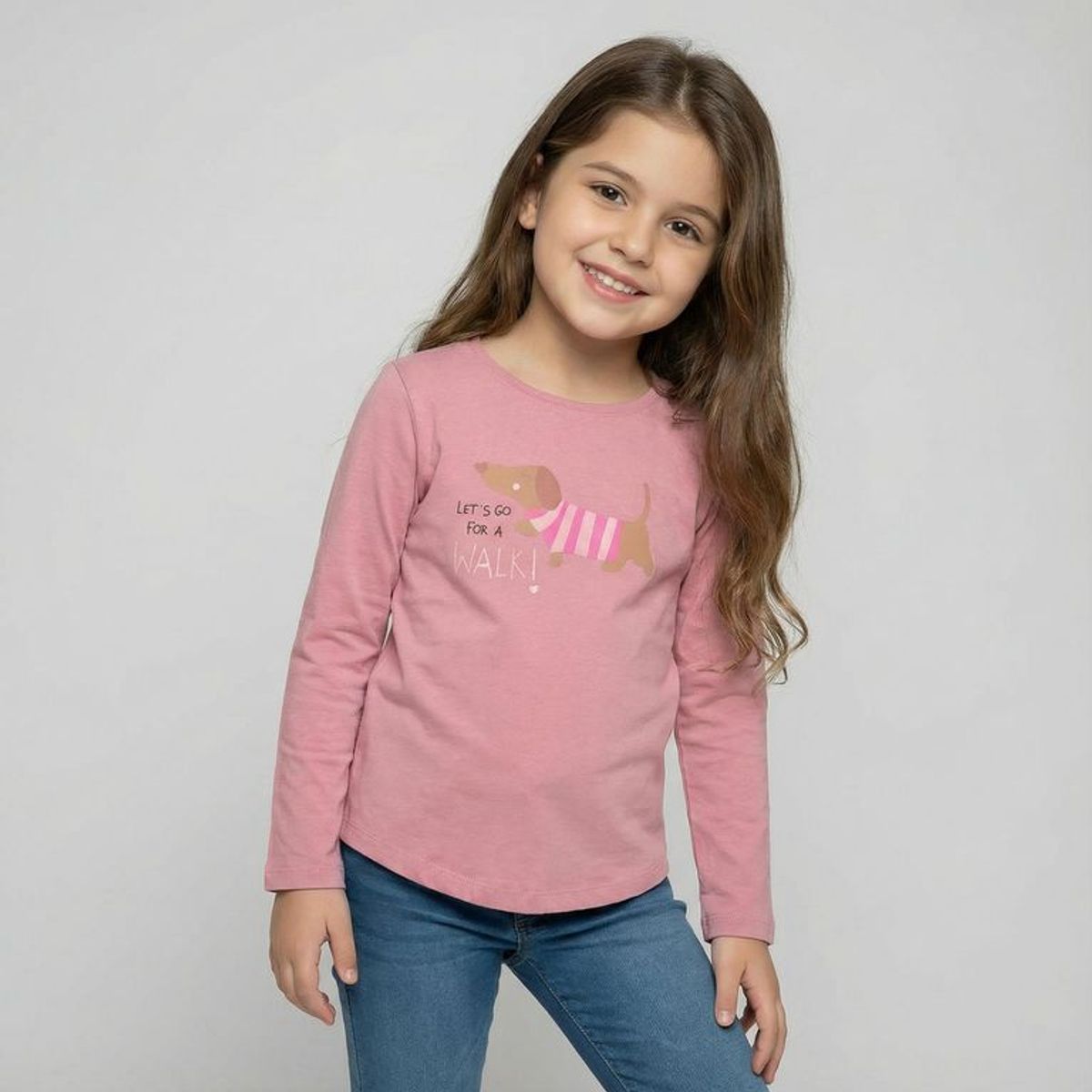 YAMP - Camiseta manga larga para Niña de Algodón Yamp