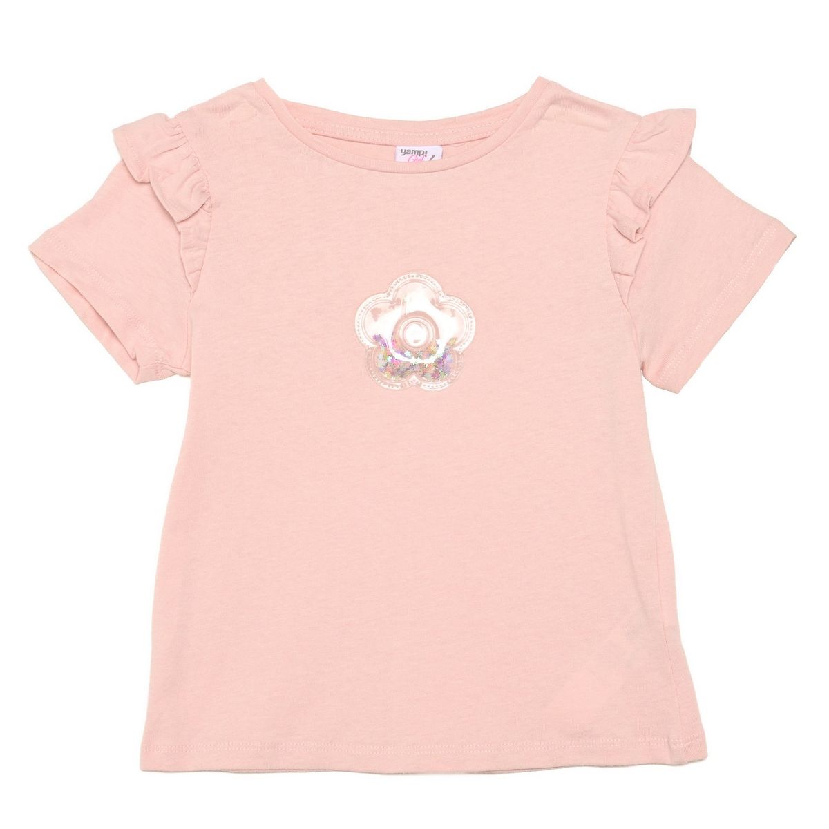 YAMP - Camiseta para Niña con Boleros Manga corta de Algodón Yamp 