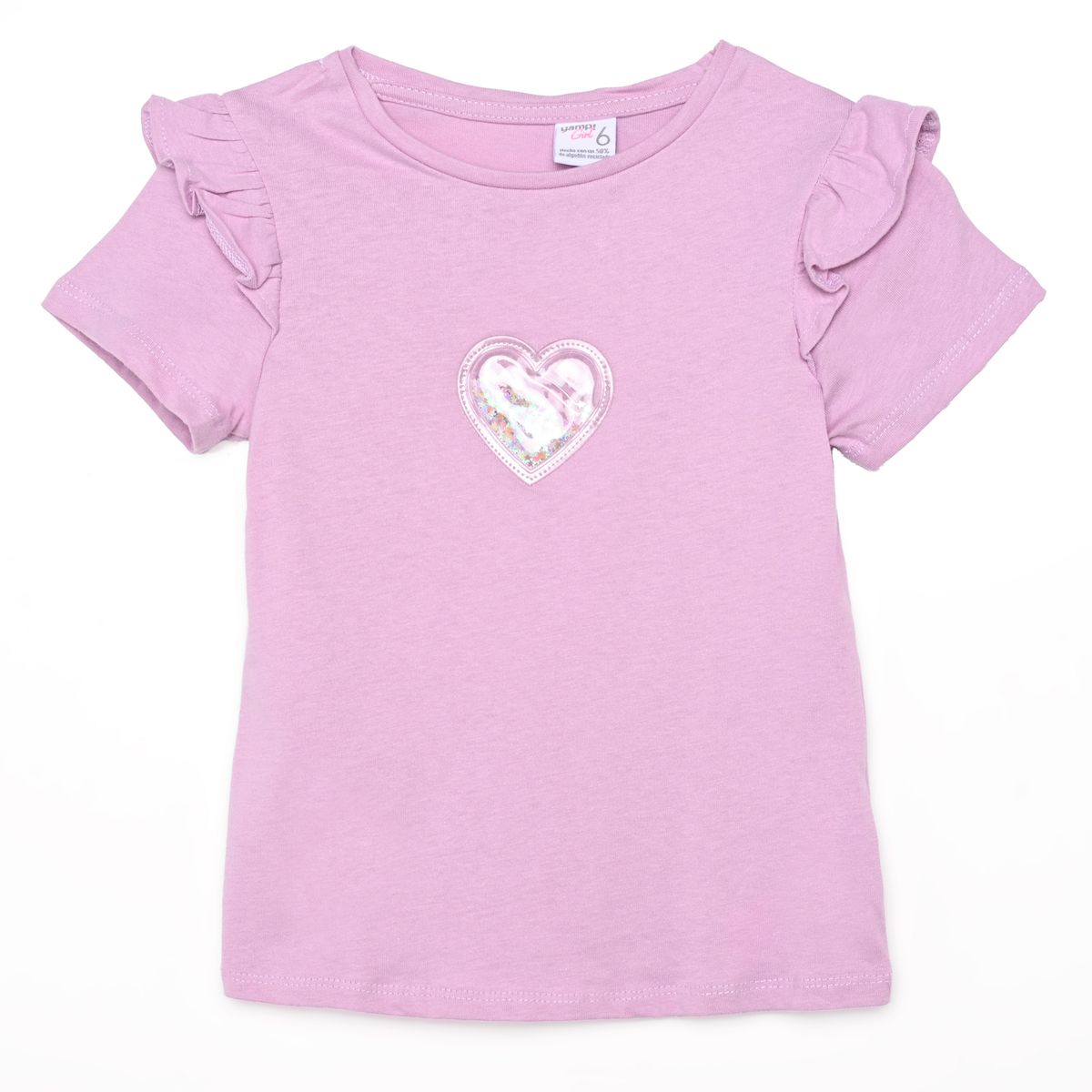 YAMP - Camiseta para Niña con Boleros Manga corta de Algodón Yamp