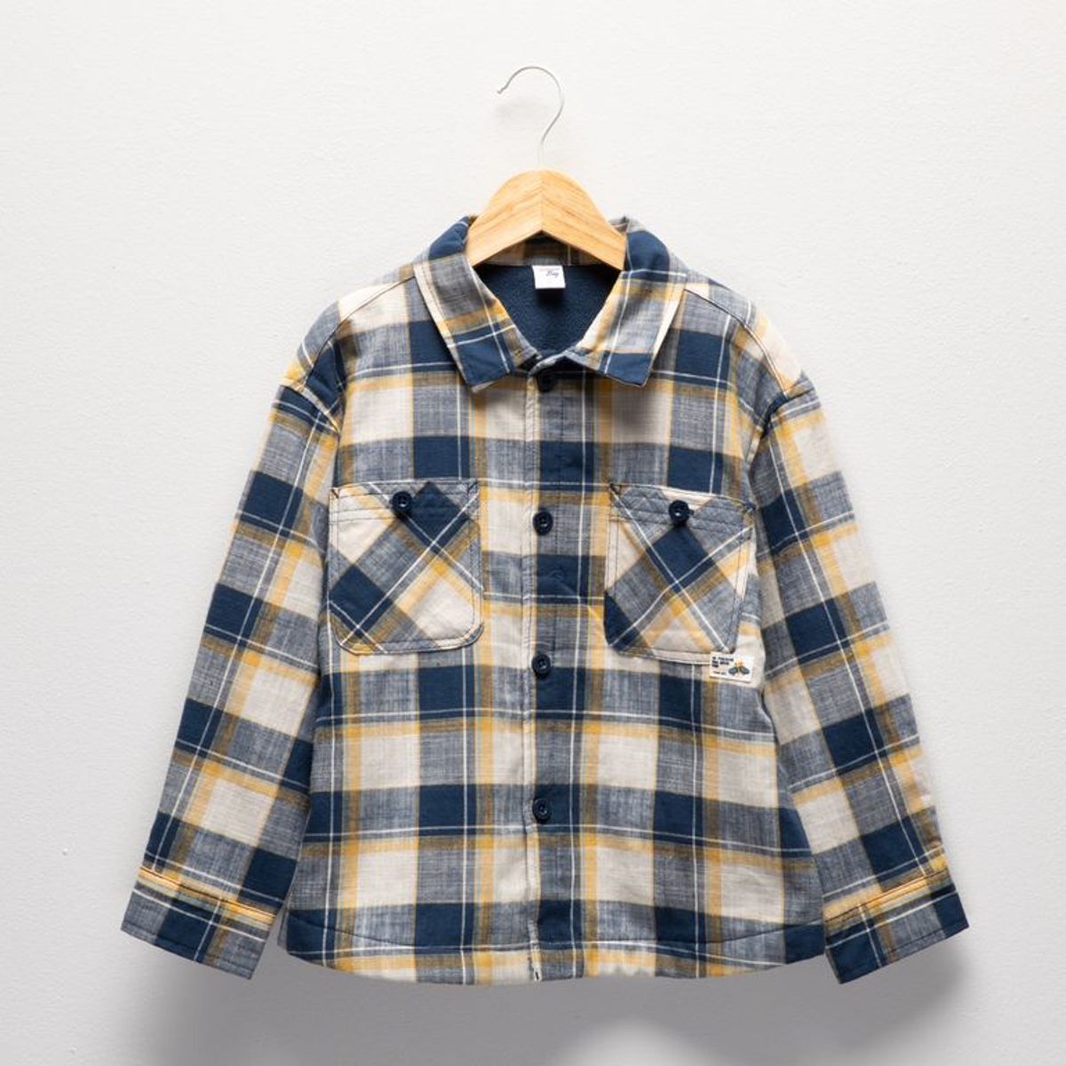 YAMP - Camisa para Niño de Cuadros Manga larga de Algodón Yamp