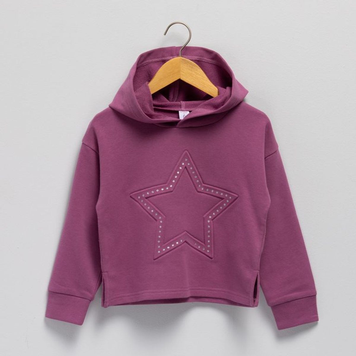 YAMP - Saco Con capucha para Niña con aplique de Algodón Yamp