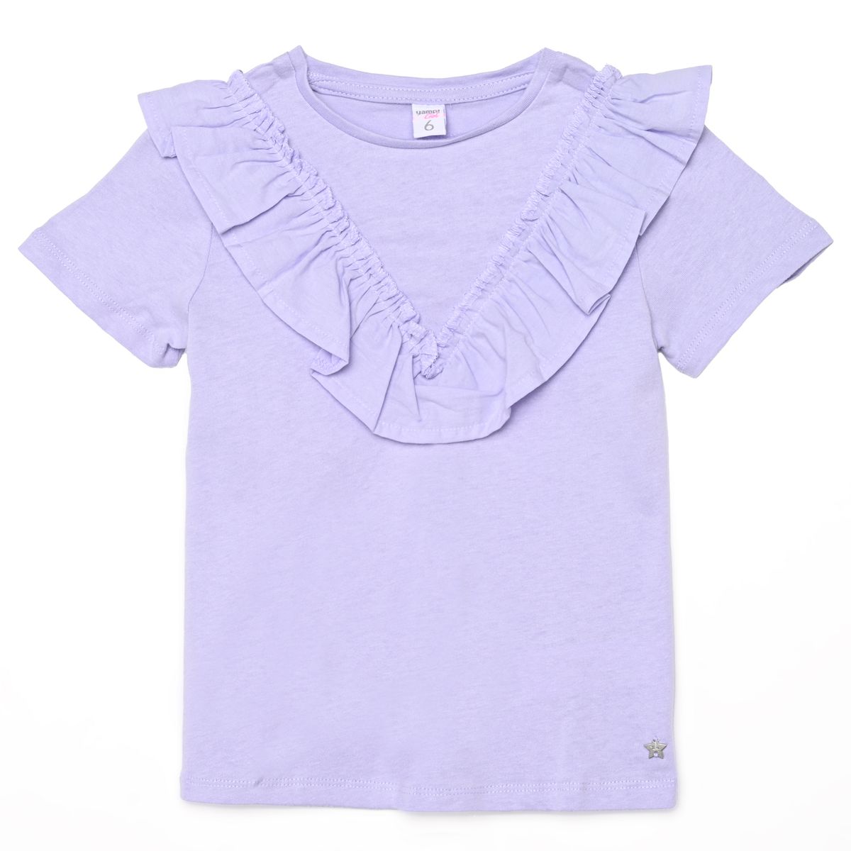 YAMP - Camiseta para Niña con Boleros Manga corta de Algodón Yamp 