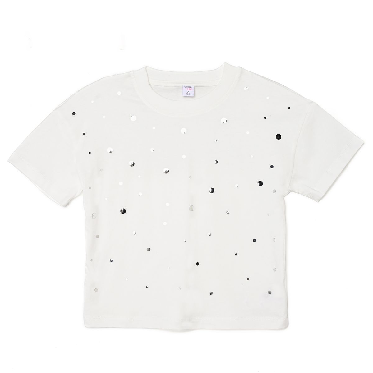 YAMP - Camiseta para Niña con Taches Manga corta de Algodón Yamp 