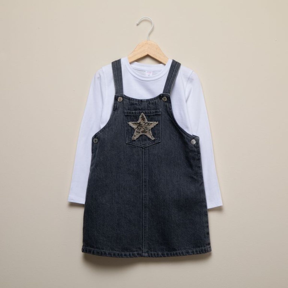 YAMP - Set Jardinera + Camiseta manga larga  para Niña de Algodón Yamp