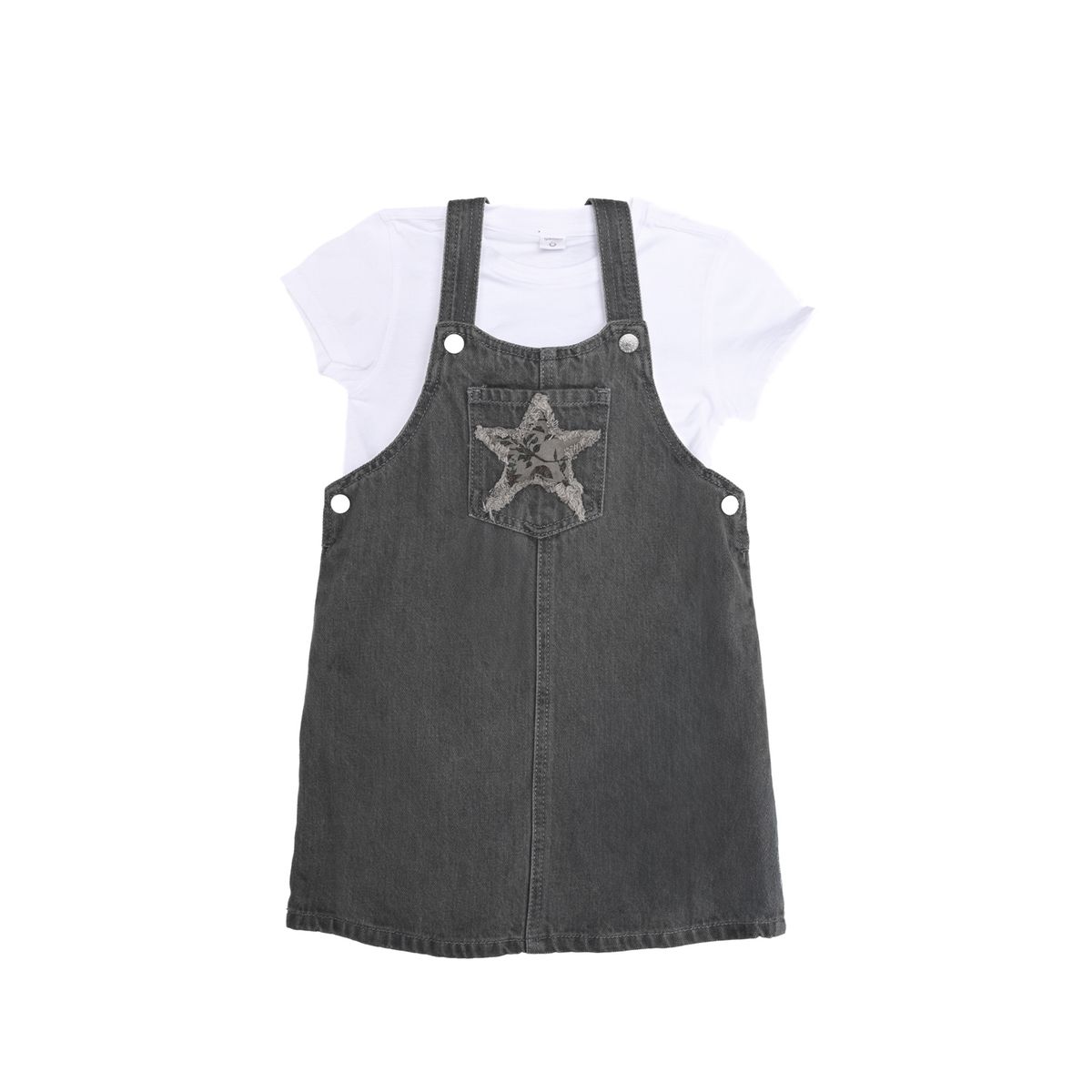 YAMP - Set Jardinera + Camiseta manga corta para Niña de Algodón Yamp