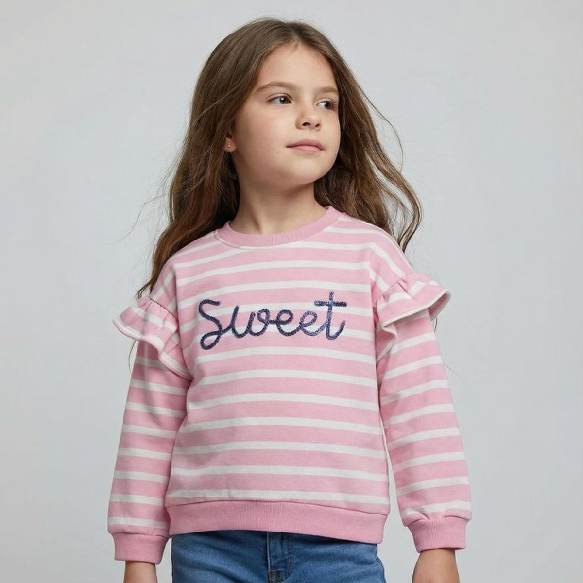 YAMP - Saco para Niña con Bordado de Algodón Yamp