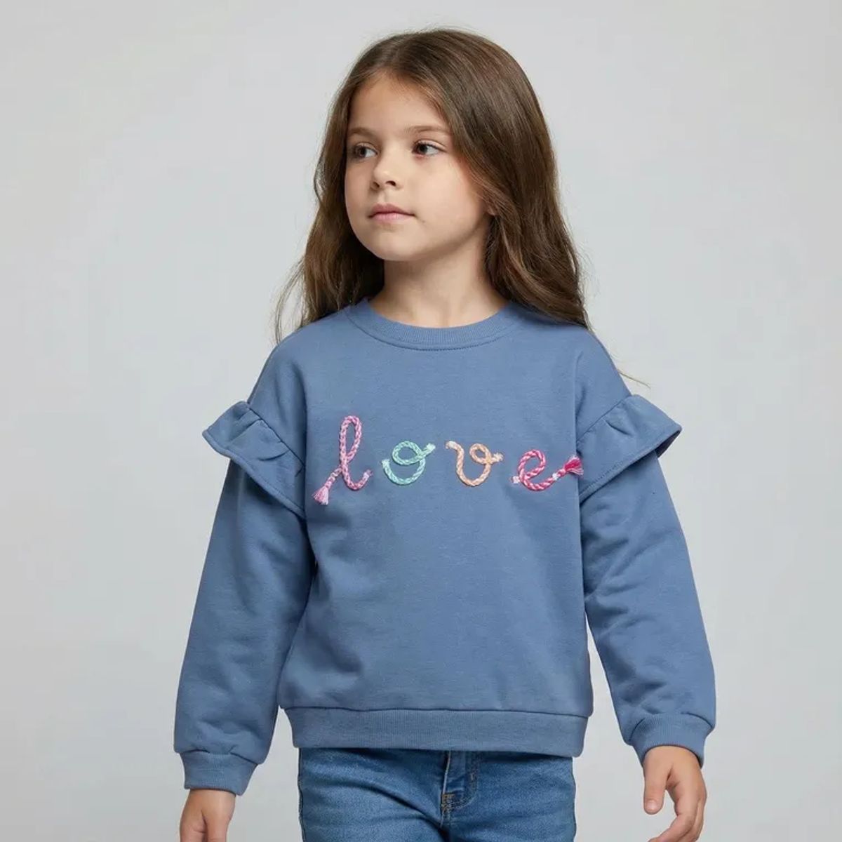 YAMP - Saco para Niña con Bordado de Algodón Yamp