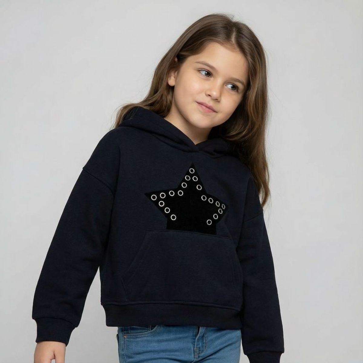 YAMP - Saco Con capucha para Niña con Estampado de Algodón Yamp