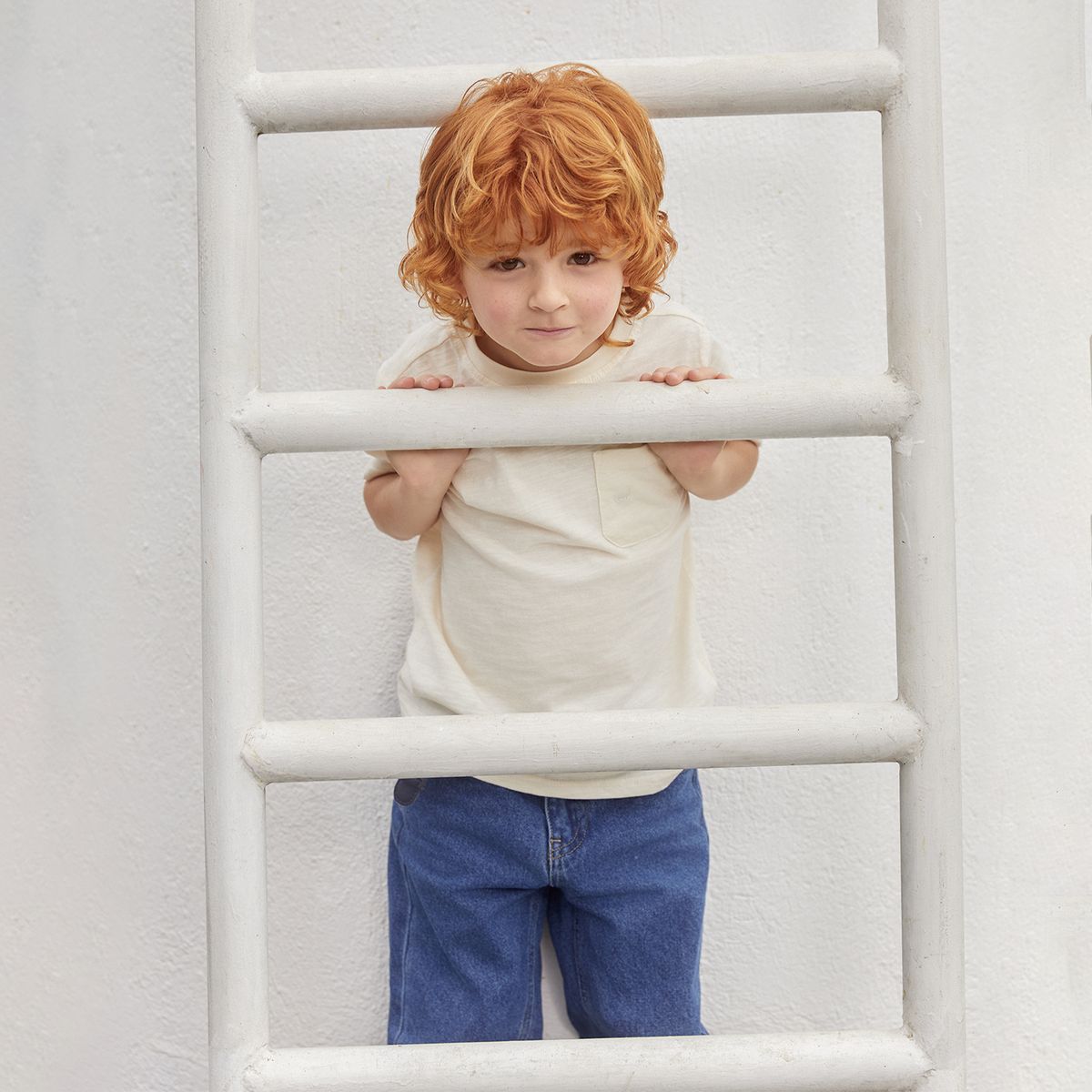 YAMP - Jean Con cinturón para Niño Denim de Algodón Yamp