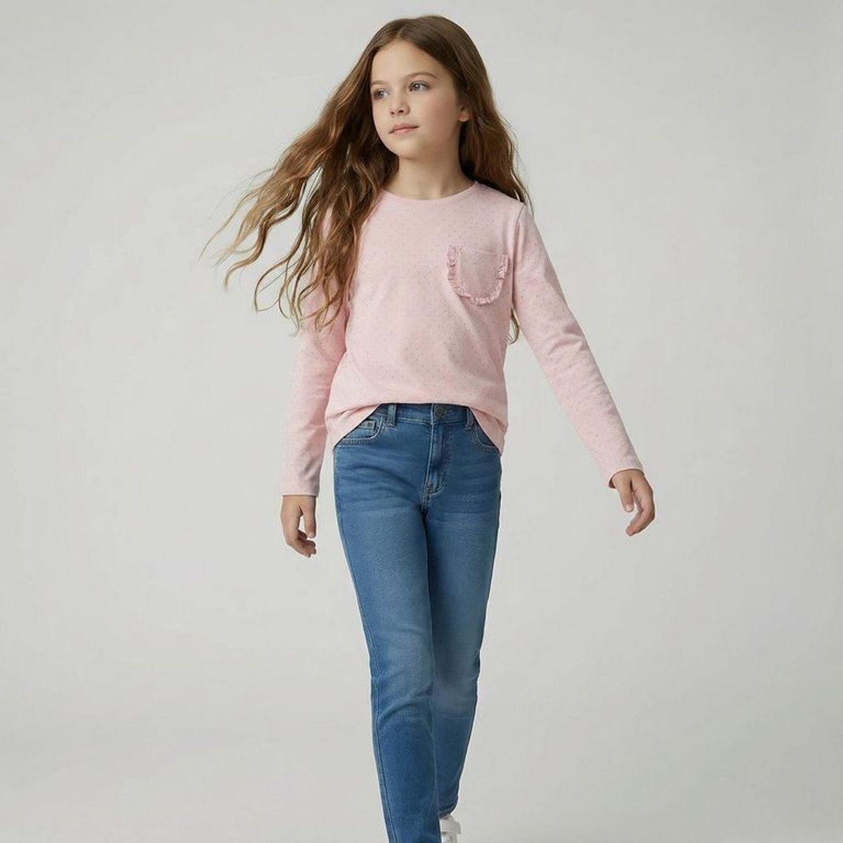 YAMP - Camiseta manga larga para Niña de Algodón Yamp