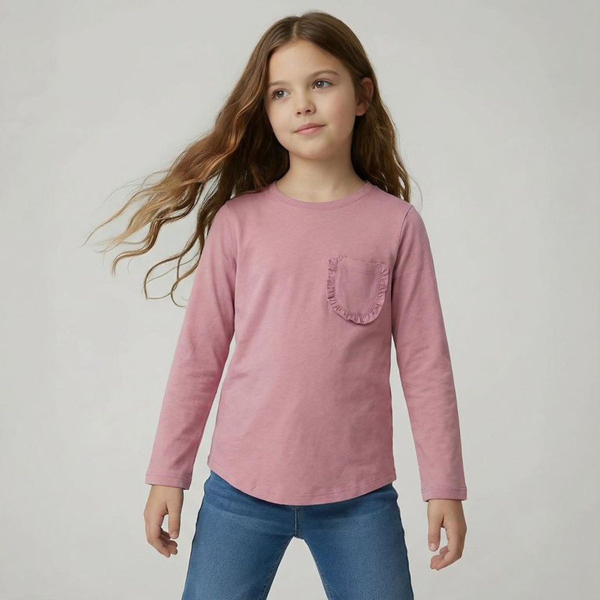 YAMP - Camiseta manga larga para Niña de Algodón Yamp