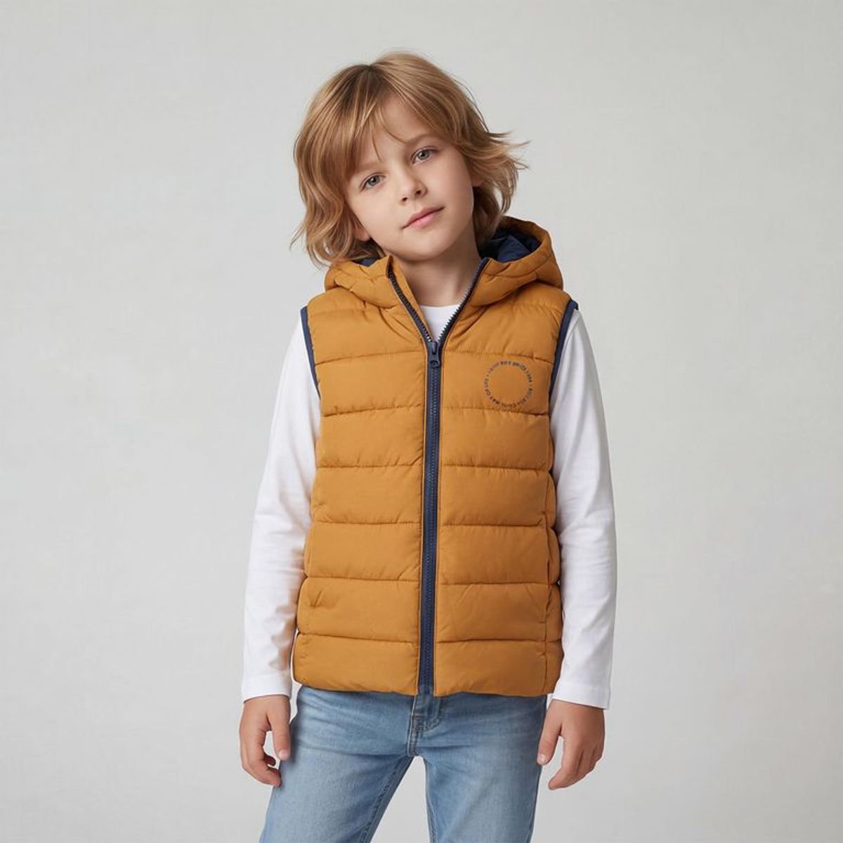 YAMP - Chaleco Con capucha para Niño Acolchado Yamp