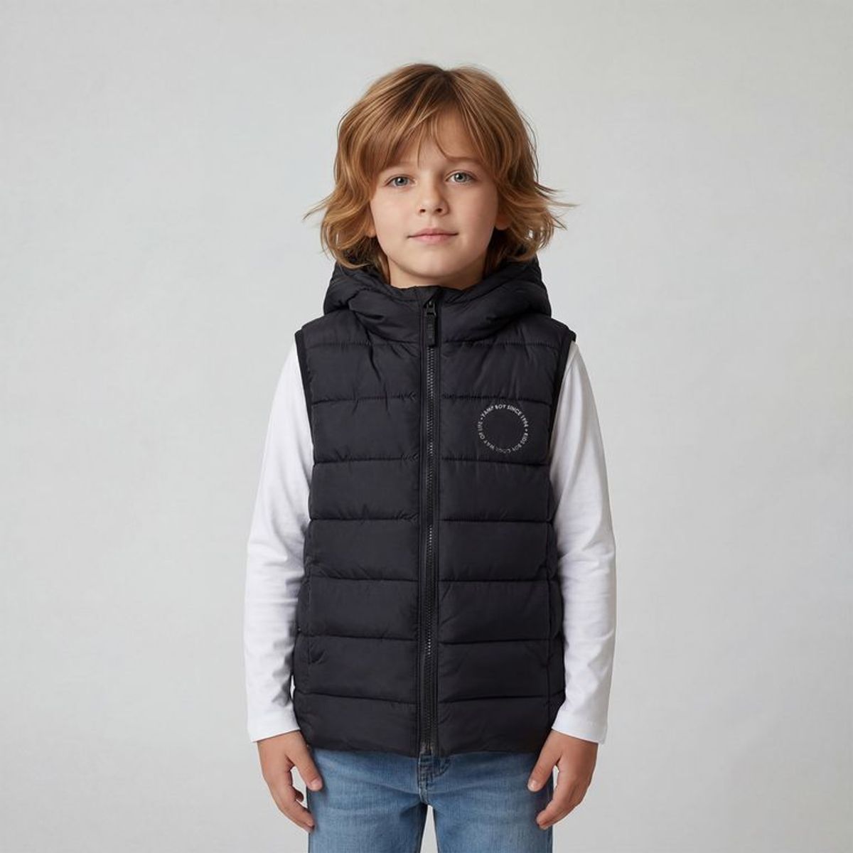 YAMP - Chaleco Con capucha para Niño Acolchado Yamp