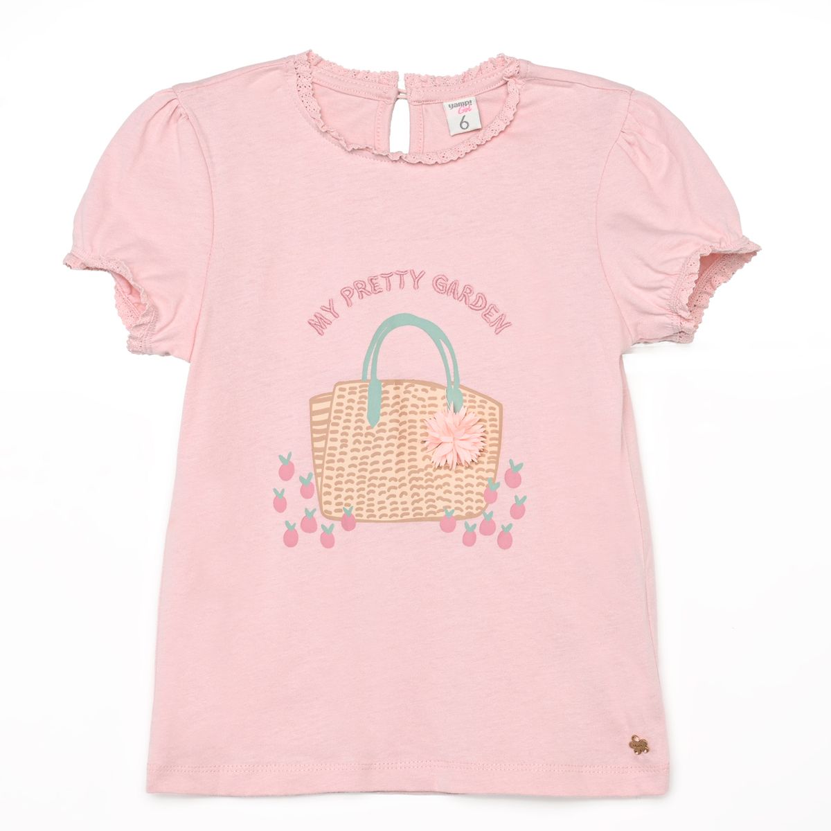 YAMP - Camiseta para Niña con Estampado Manga corta de Algodón Yamp 