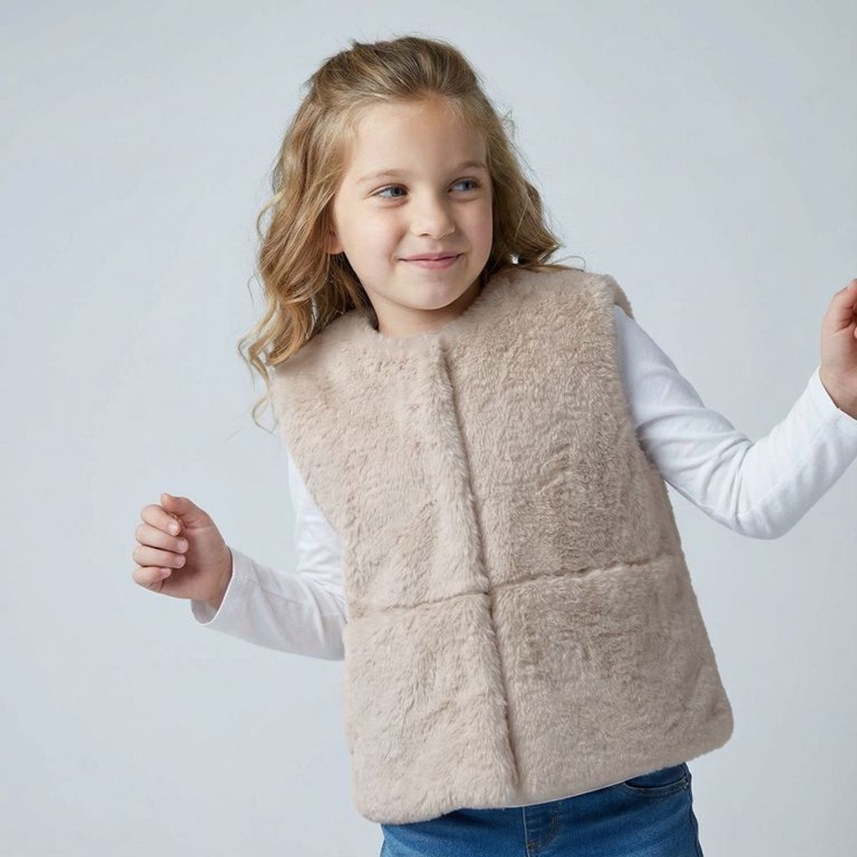 YAMP - Chaleco para Niña Efecto pelo Yamp