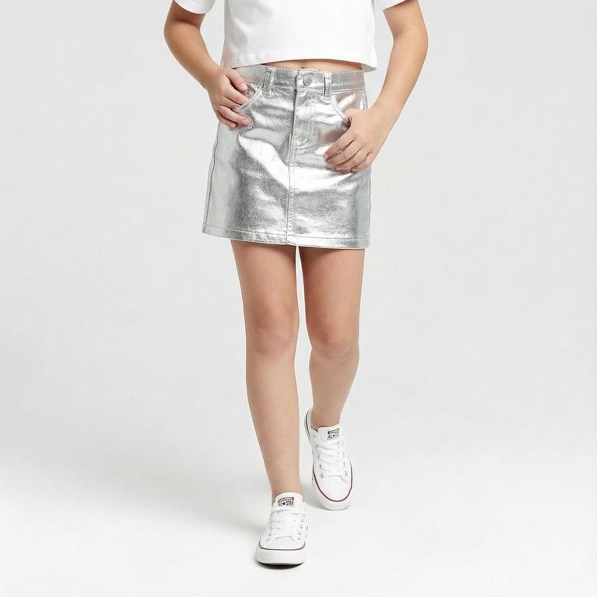 YAMP - Falda para Niña Metalizado de Algodón Yamp