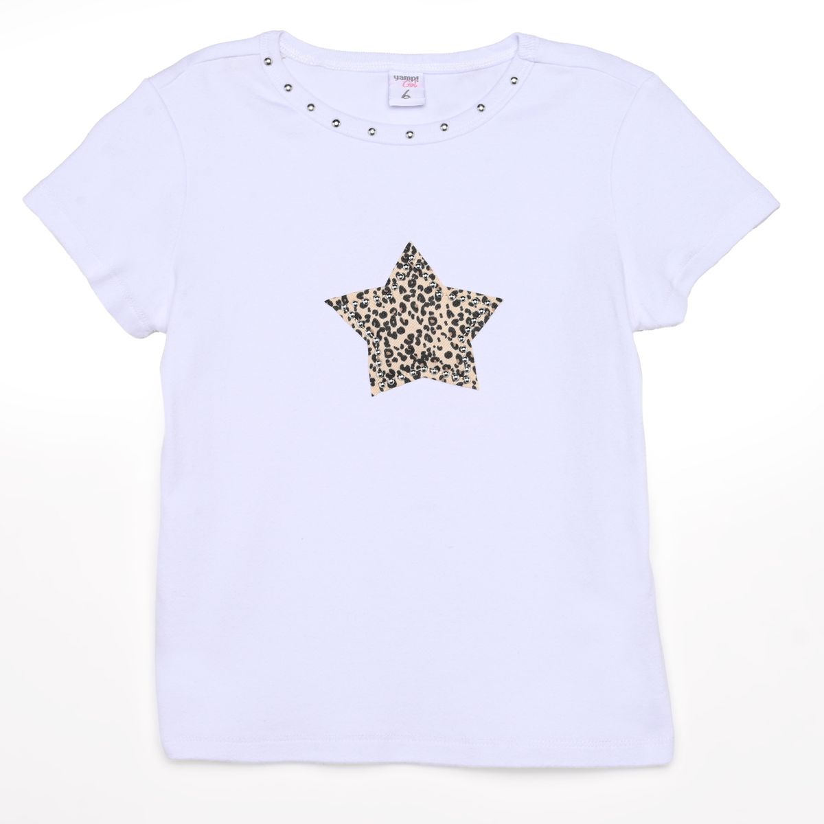 YAMP - Camiseta para Niña con Taches Manga corta de Algodón Yamp 