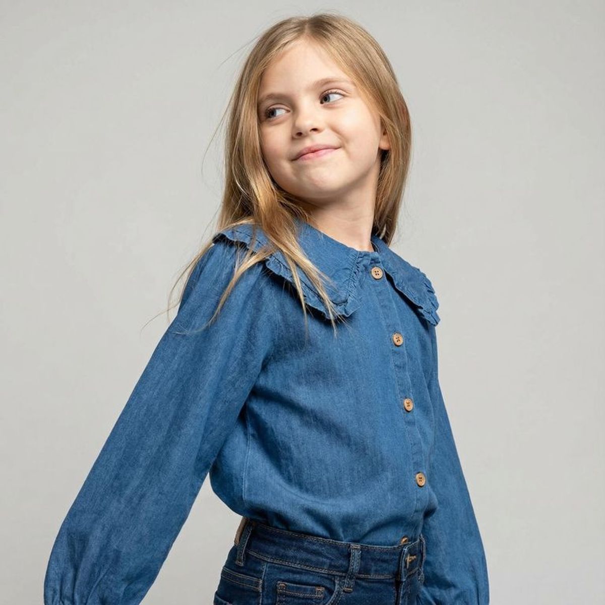 CONIGLIO - Blusa para Niña Con cuello Manga larga de Algodón Coniglio