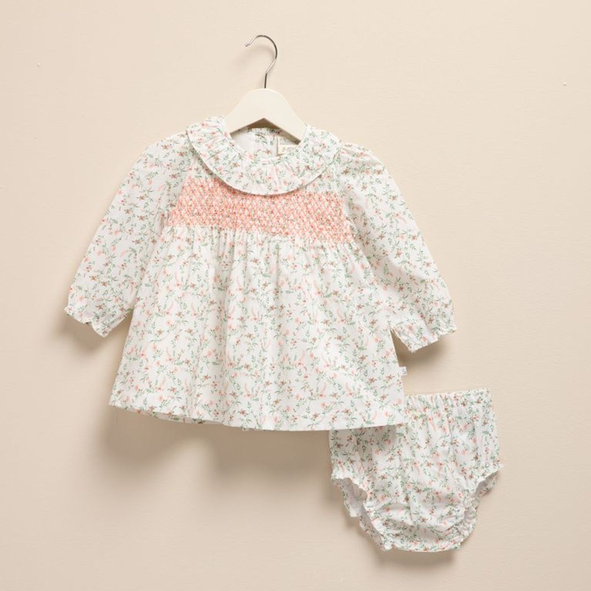 CONIGLIO - Vestido para Bebé niña 2 piezas de Flores Manga larga de Algodón Coniglio