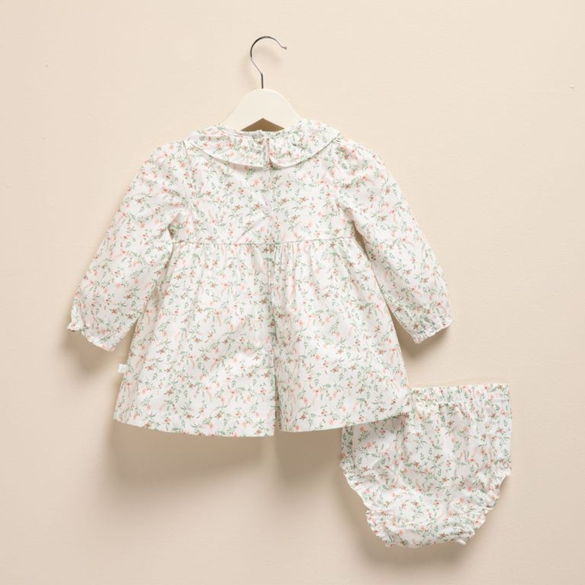 CONIGLIO - Vestido para Bebé niña 2 piezas de Flores Manga larga de Algodón Coniglio