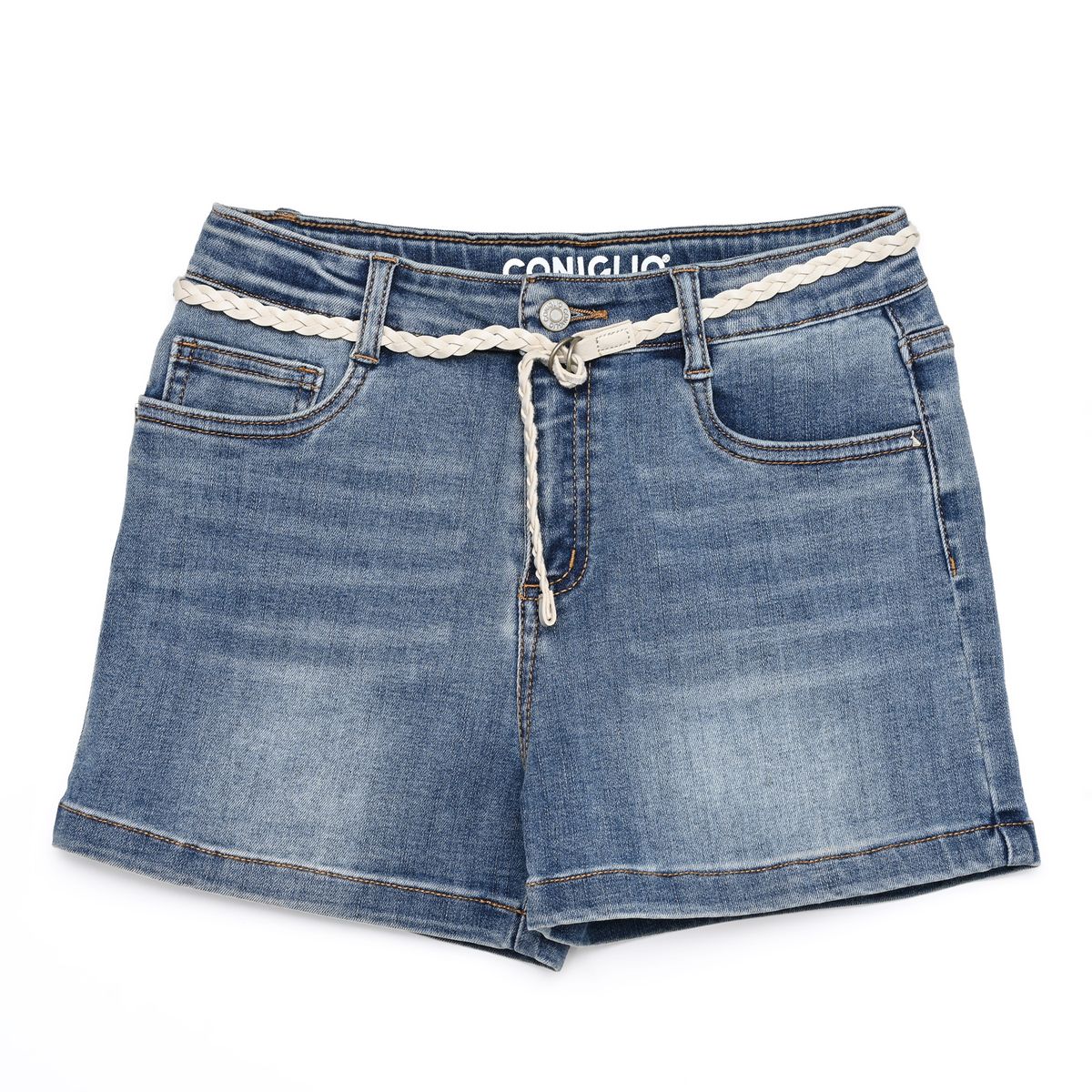 CONIGLIO - Short para Niña Con cinturón de Algodón Coniglio