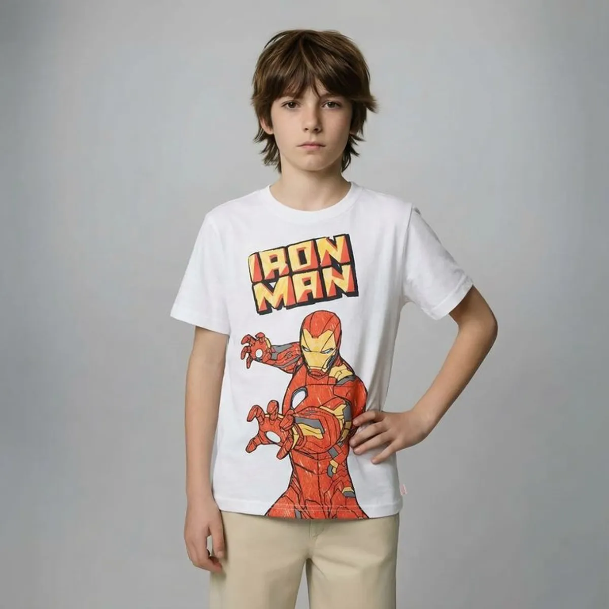 AVENGERS - Camiseta para Niño con Estampado Manga corta de Algodón Avengers