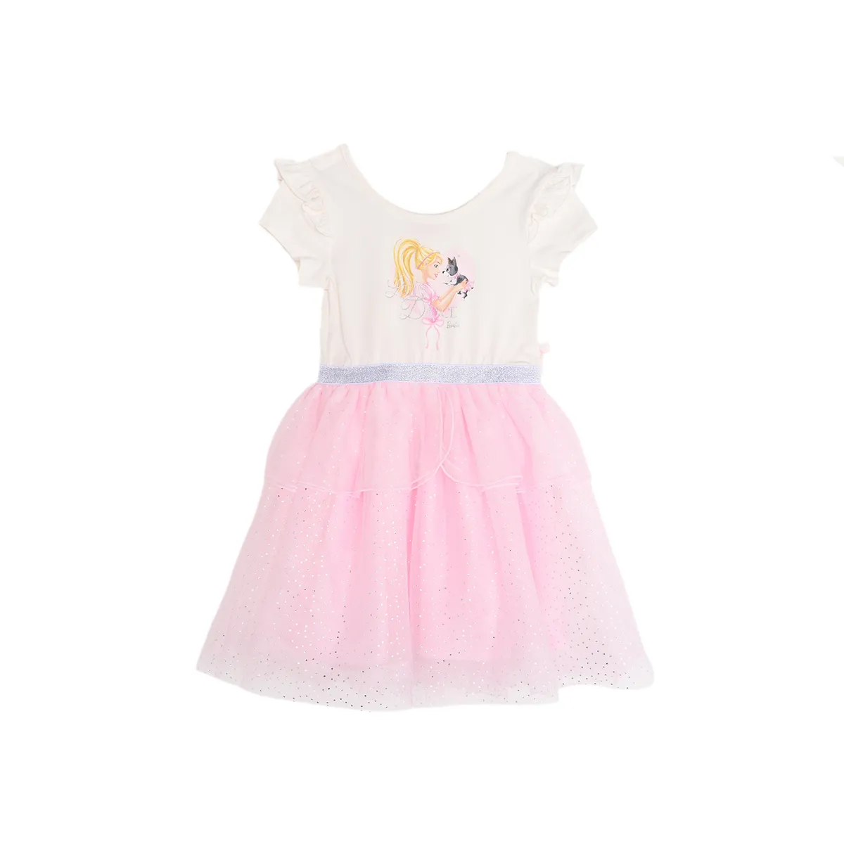 BARBIE - Vestido para Niña con Estampado Manga corta de Algodón Barbie 