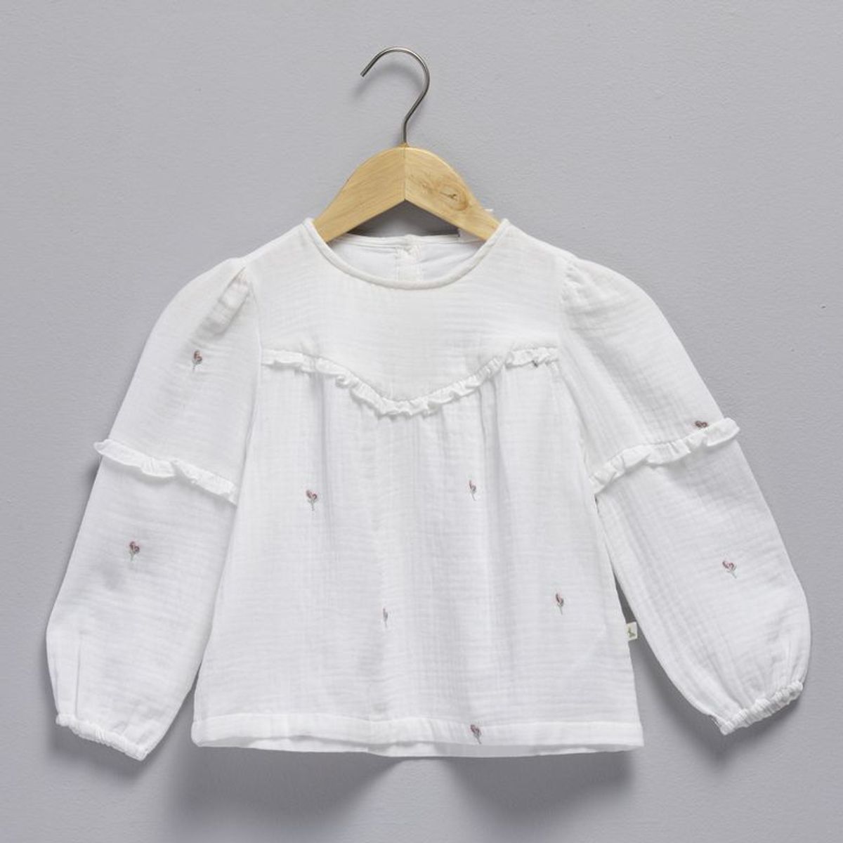 CONIGLIO - Blusa para Niña con Bordado  Manga larga de Algodón Coniglio