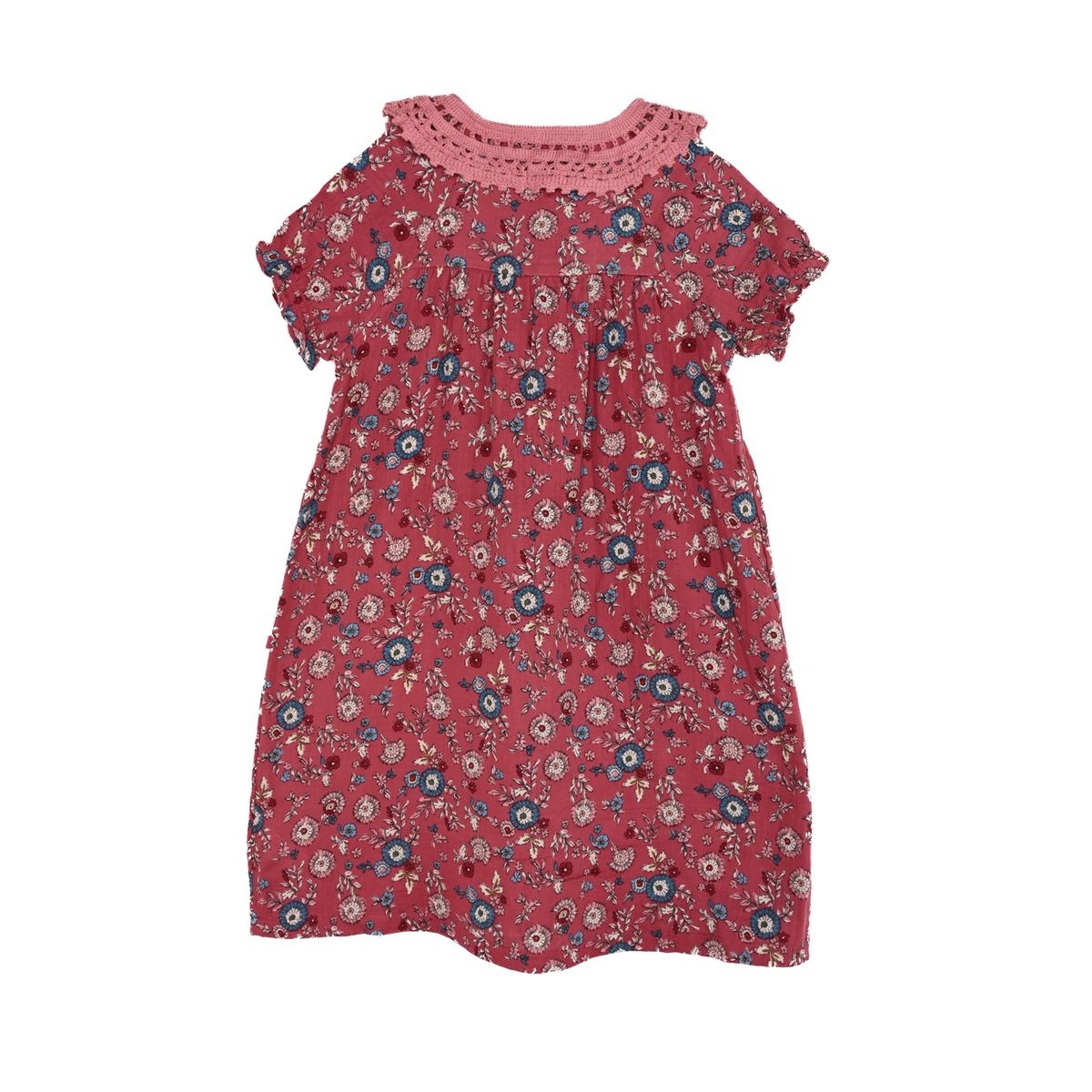 CONIGLIO - Vestido para Niña con Flores Manga corta de Algodón Coniglio 