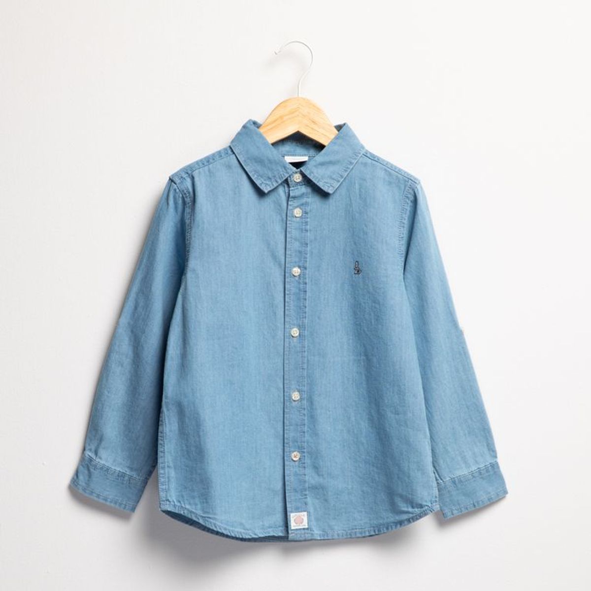 CONIGLIO - Camisa para Niño Denim Manga larga de Algodón Coniglio