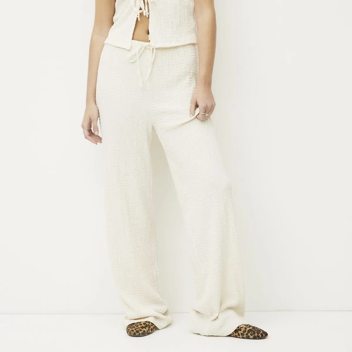 SYBILLA - Pantalón Wide leg Mujer Tiro medio Sybilla