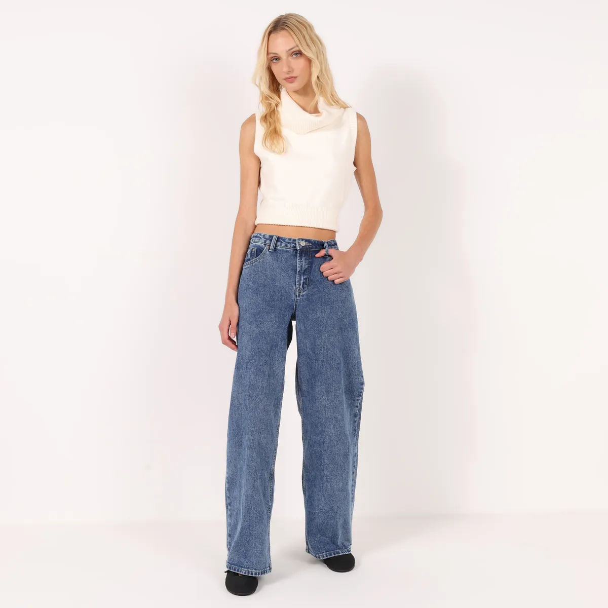 SYBILLA - Jean Wide leg Tiro medio Mujer Sybilla