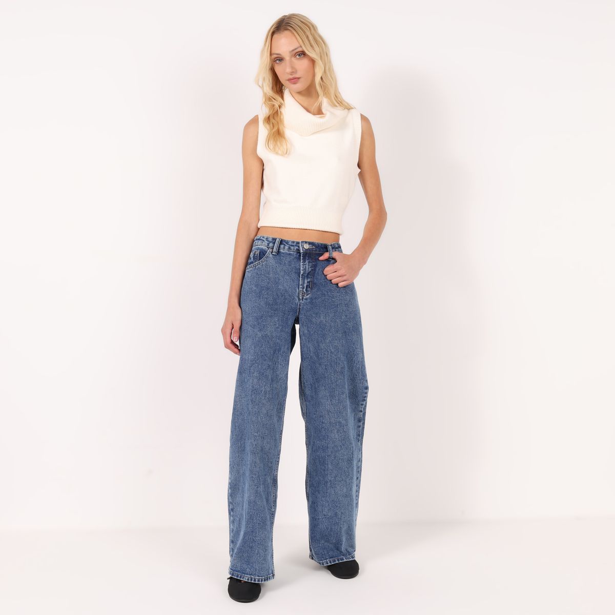 SYBILLA - Jean Wide leg Tiro medio Mujer Sybilla
