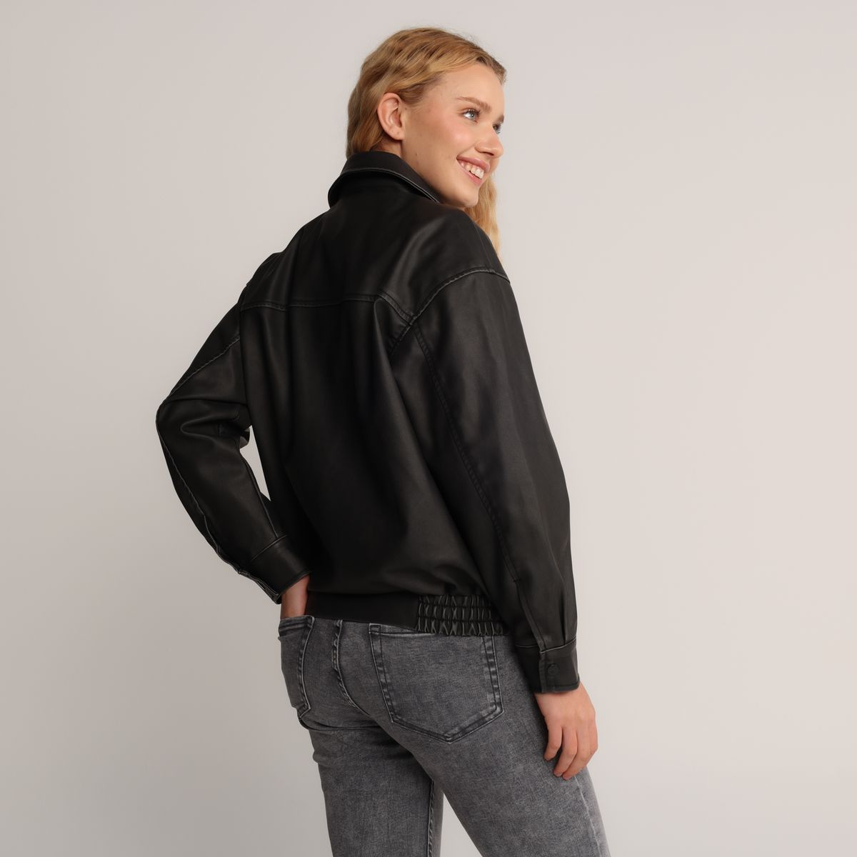 SYBILLA - Chaqueta Mujer Efecto cuero Sybilla