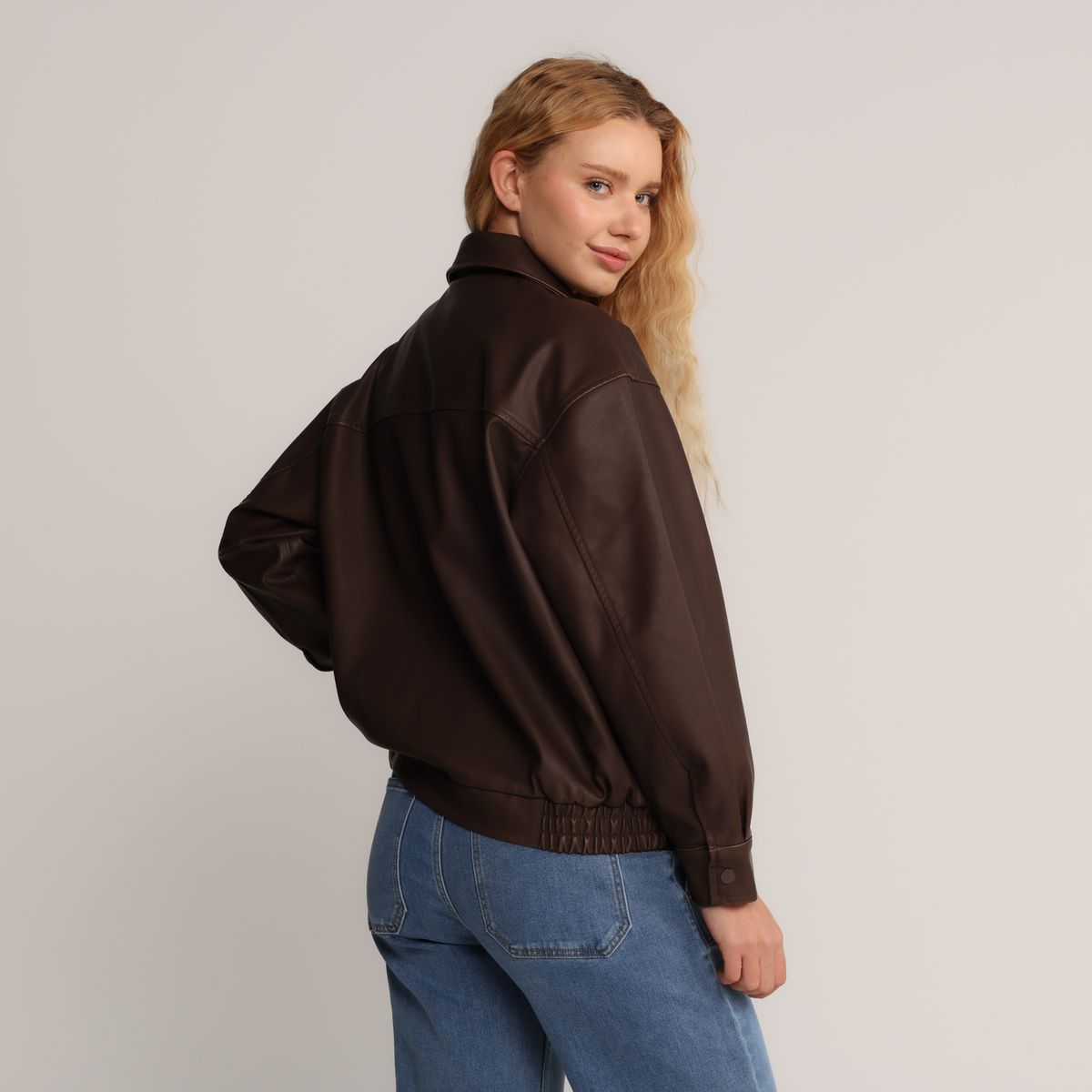 SYBILLA - Chaqueta Mujer Efecto cuero Sybilla