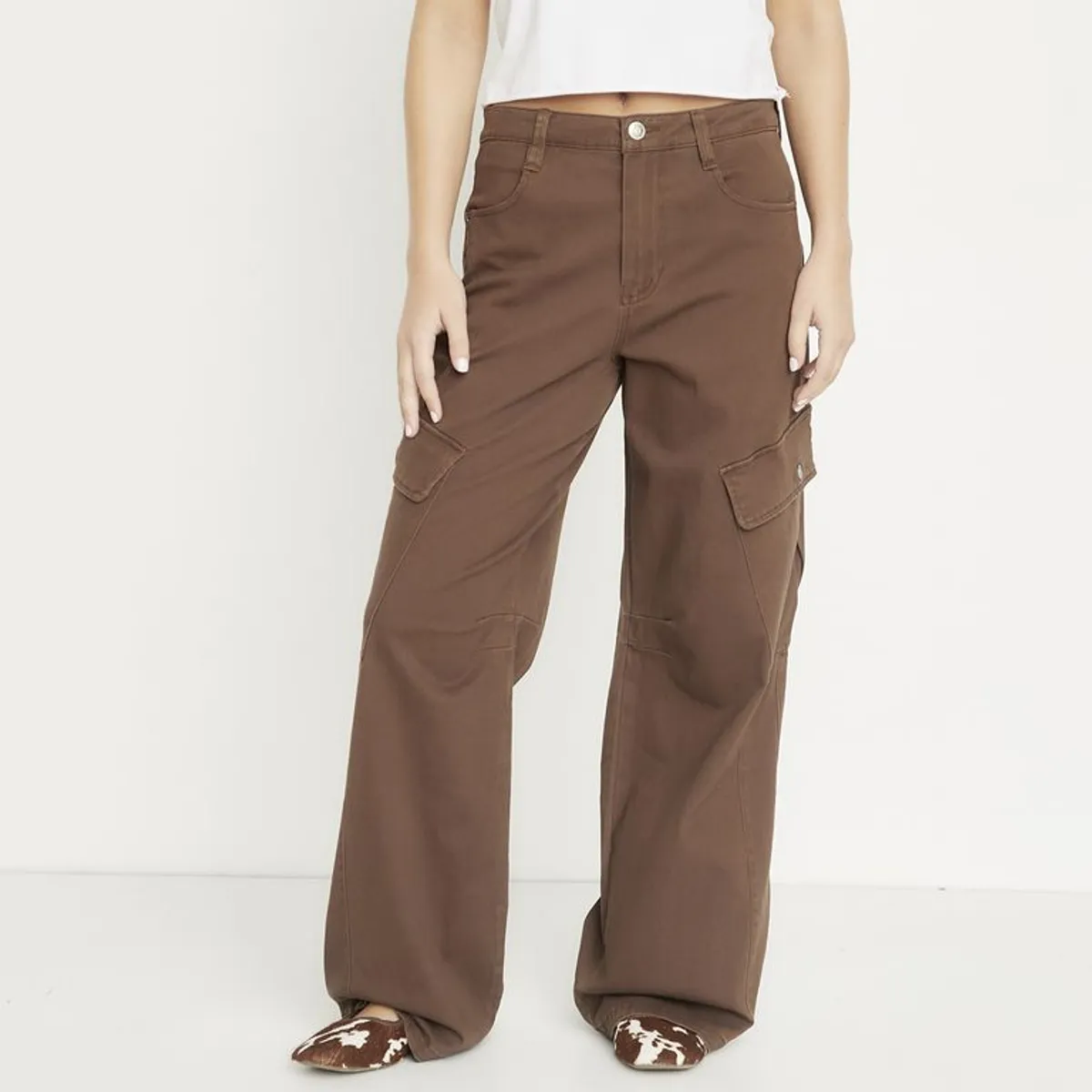 SYBILLA - Pantalón Cargo Tiro medio Mujer Sybilla
