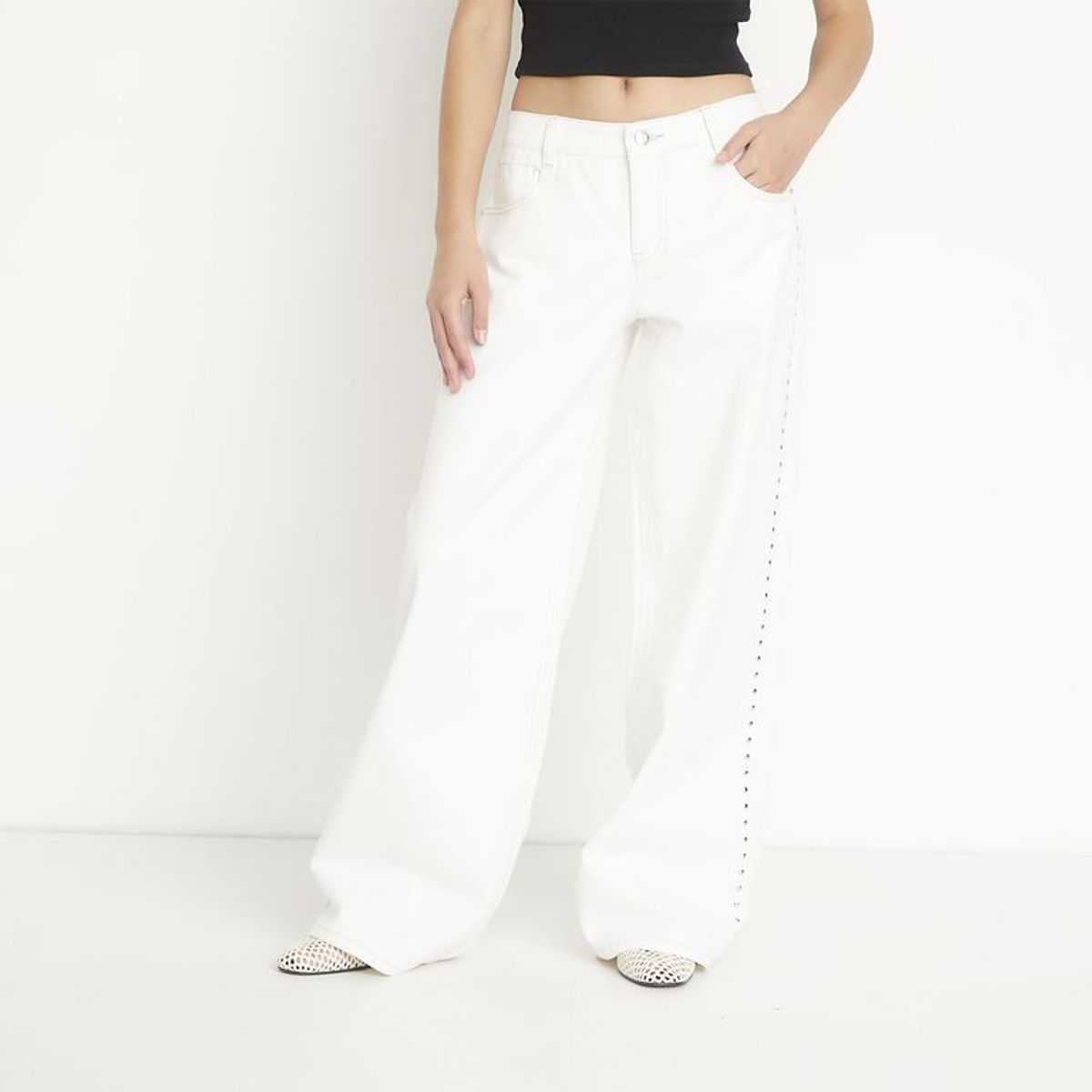 SYBILLA - Jean Wide leg Mujer Tiro medio Sybilla