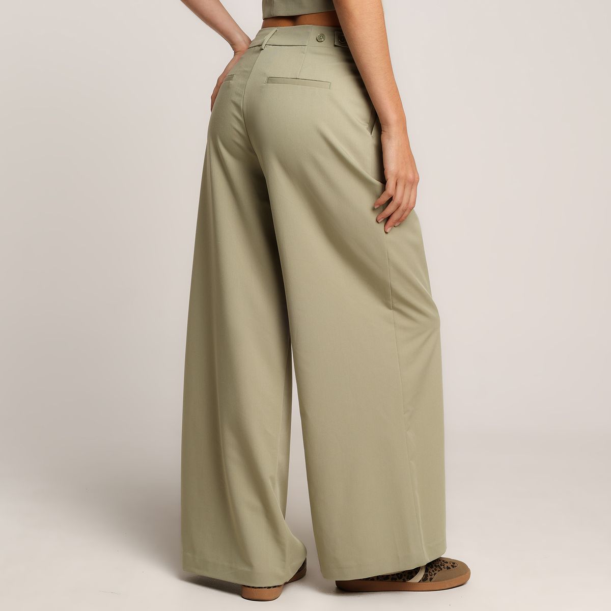 SYBILLA - Pantalón Wide leg Mujer Tiro medio Sybilla