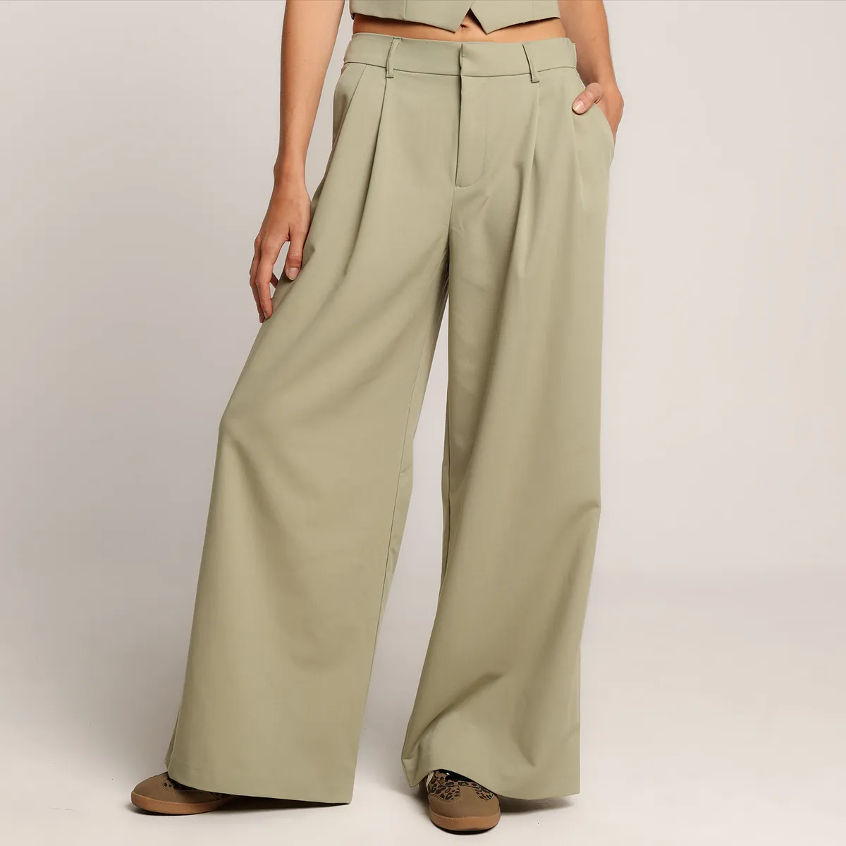 SYBILLA - Pantalón Wide leg Mujer Tiro medio Sybilla