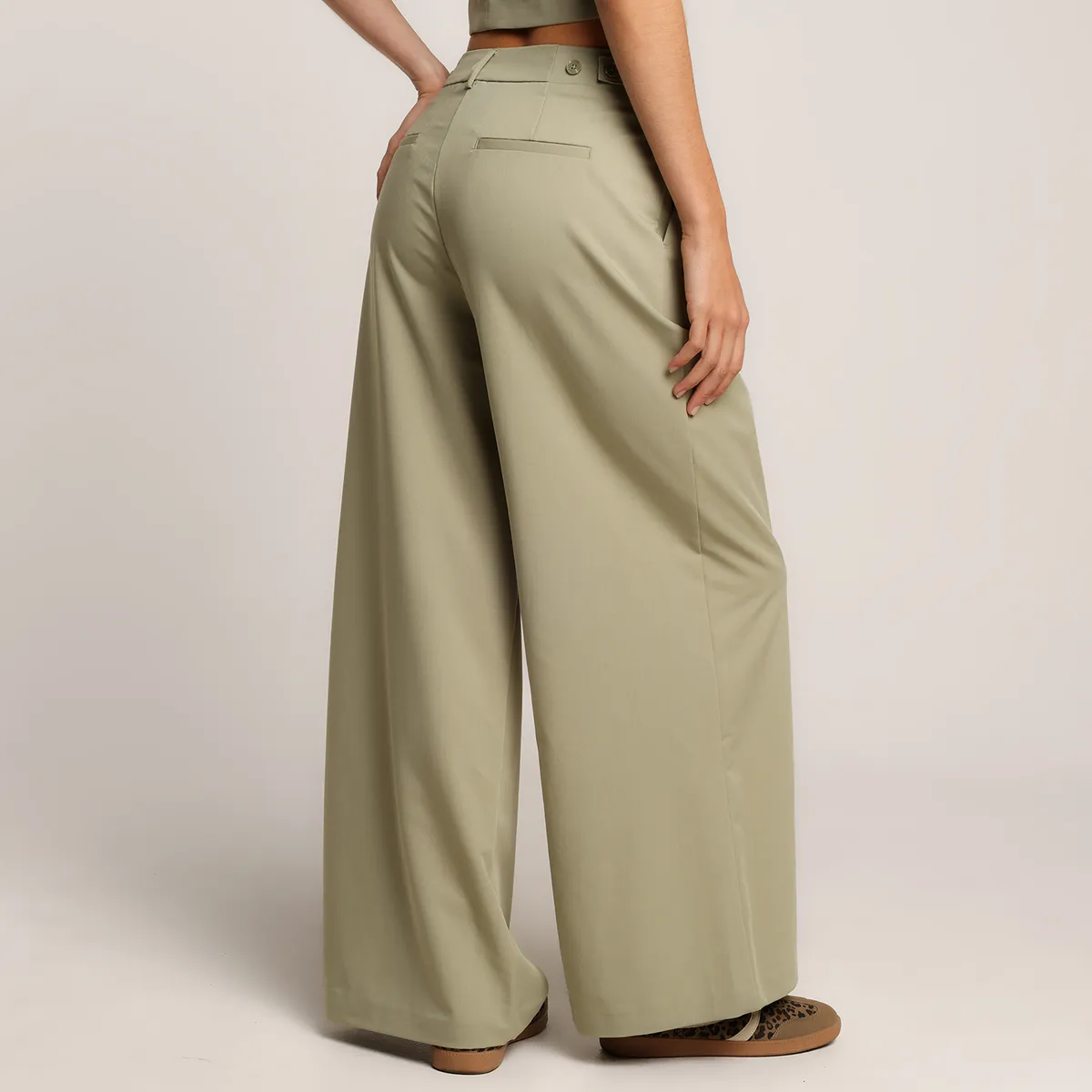 SYBILLA - Pantalón Wide leg Mujer Tiro medio Sybilla