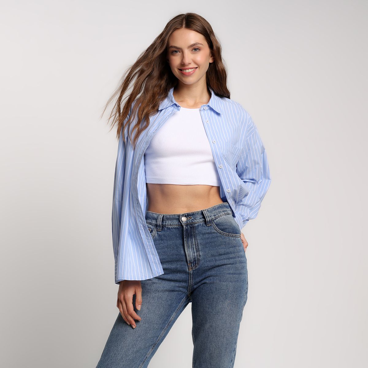 SYBILLA - Camisa Mujer Manga larga de Algodón Sybilla