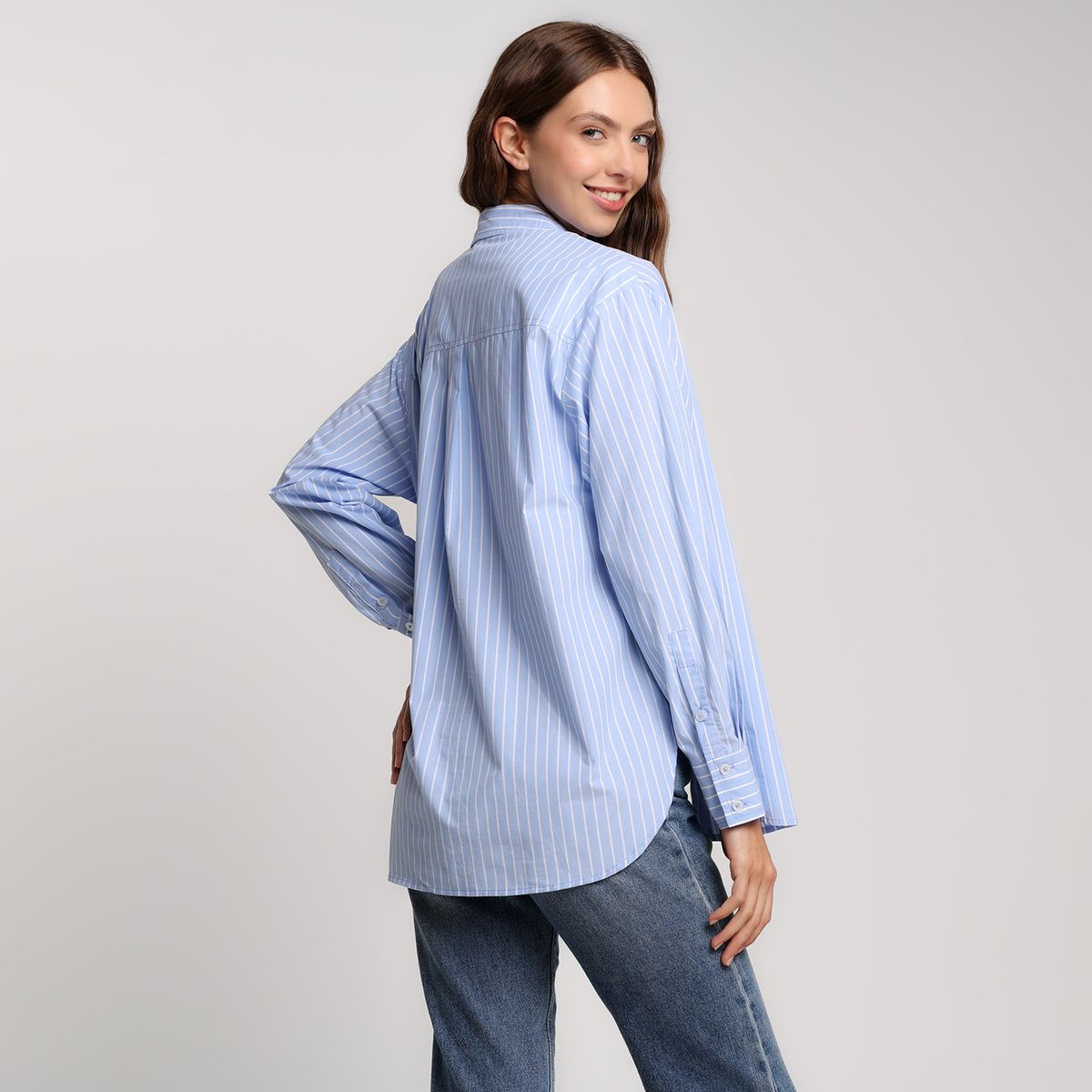 SYBILLA - Camisa Mujer Manga larga de Algodón Sybilla