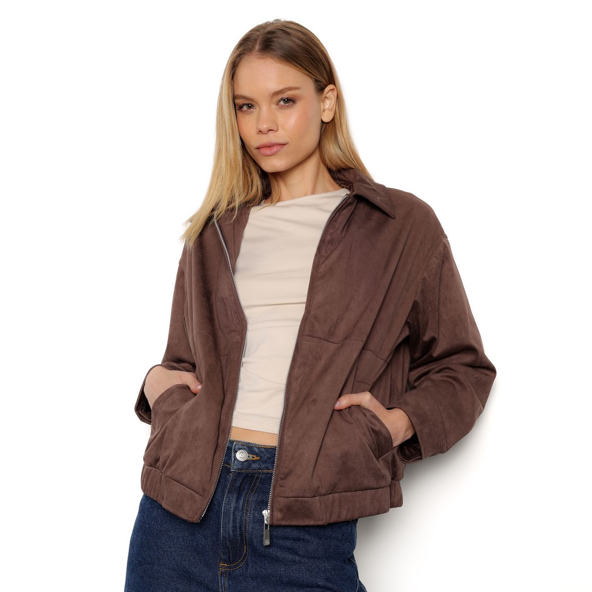 DENIMLAB - Chaqueta Mujer Efecto cuero Denimlab