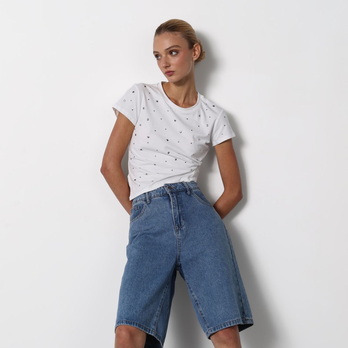 DENIMLAB - Camiseta Mujer Manga corta de Algodón Denimlab