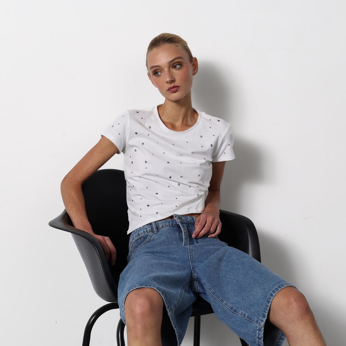 DENIMLAB - Camiseta Mujer Manga corta de Algodón Denimlab