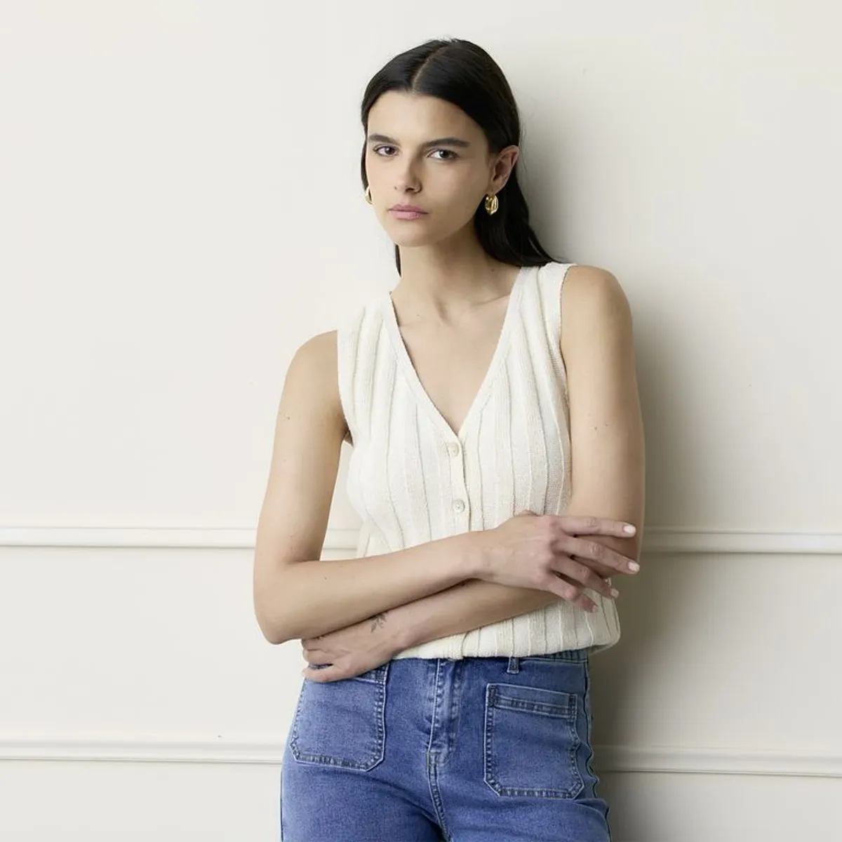 BASEMENT - Chaleco Mujer de Algodón Basement