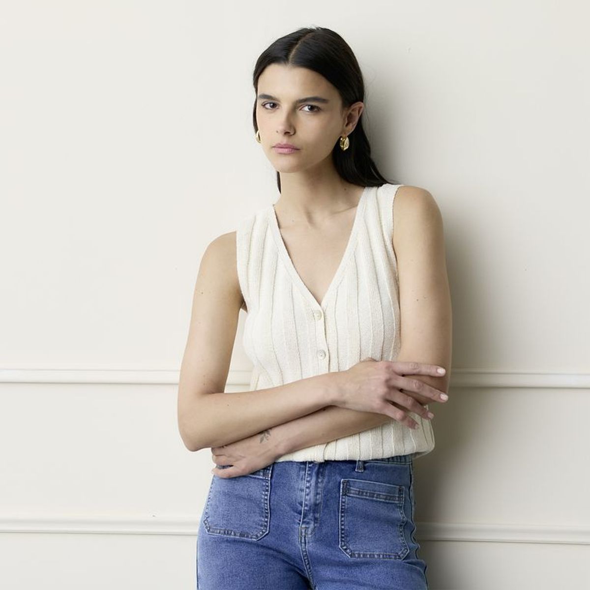 BASEMENT - Chaleco Mujer de Algodón Basement